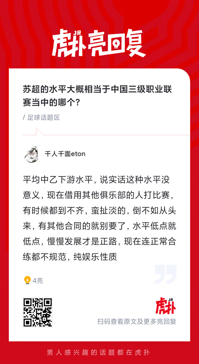苏超联赛水平对标中国三级职业联赛哪个级别